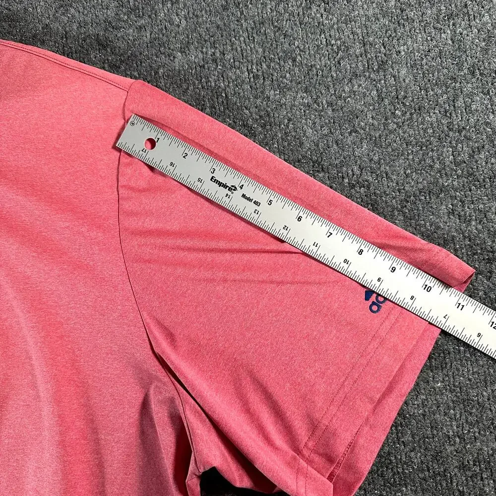 Adidas Mens 2XL Pink Heather Performance Golf Polo Torrey Pines Embroidered Logo